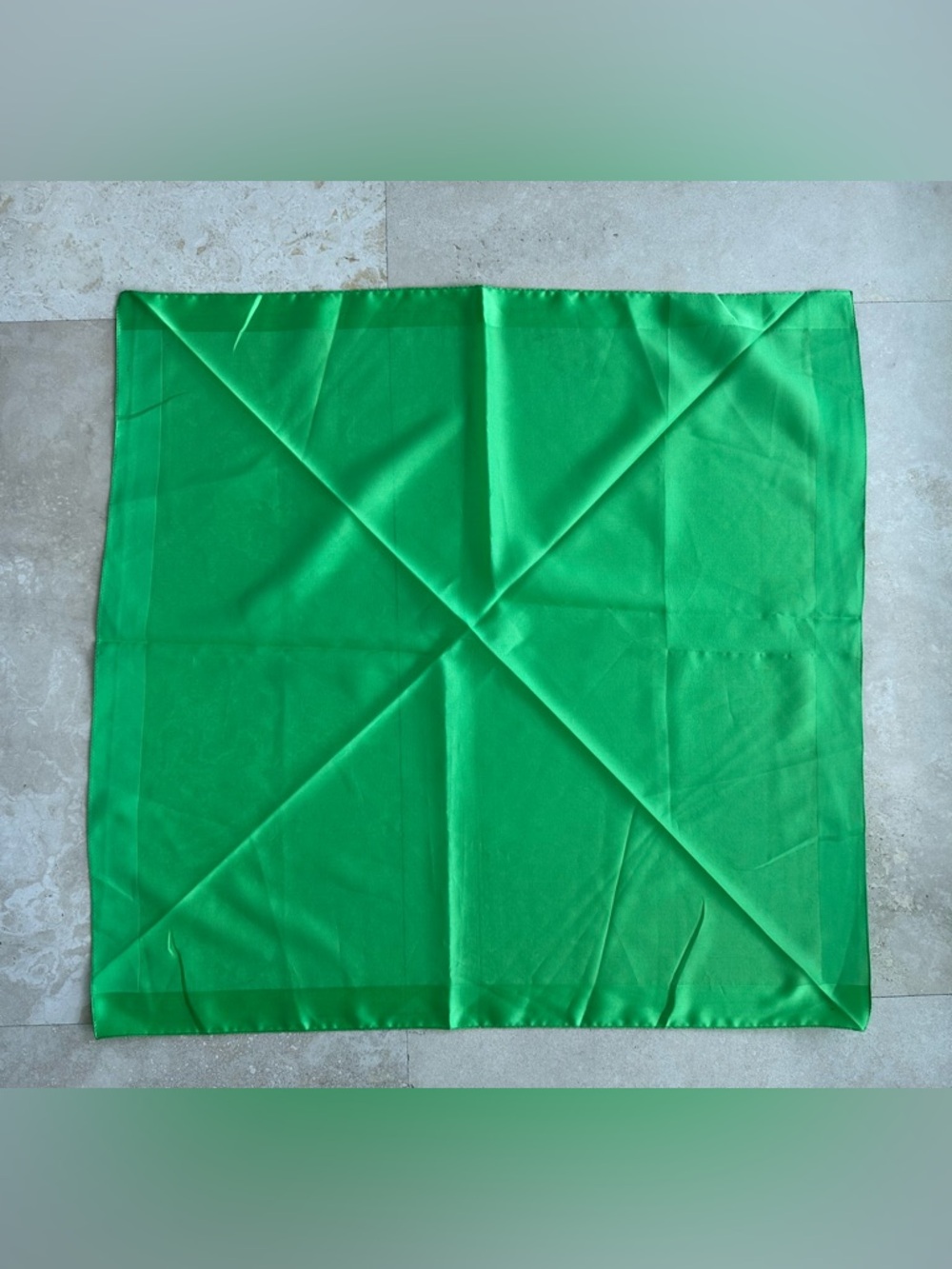 Bright Green 100% Silk Square Scarf